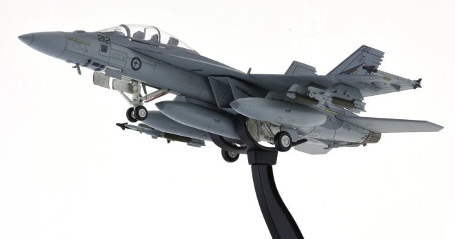 Hobby-Master-HA5103-FA-18F-Super-Hornet-Diecast-Model-A44-212-1-Sqn-RAAF-Okra-Underside-View