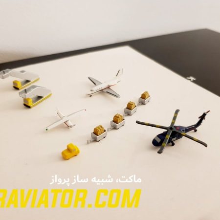 ماکت تجهیزات فرودگاهی - ست هلیکوپتر، هواپیما و خودرو های فرودگاهی