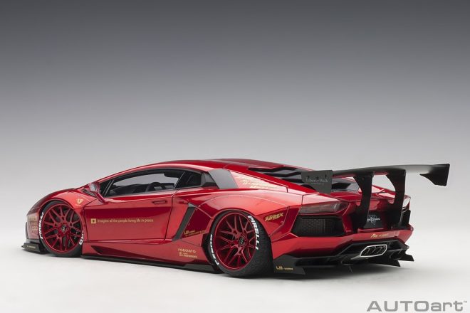 metallic_red_liberty_walk_lb-works_lamborghini_aventador_autoart_79109_scale_1-18_rear